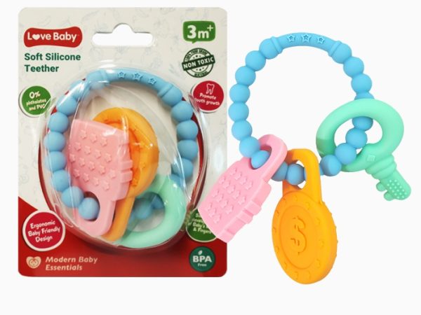 Love Baby Soft Silicone Teether Ring 1s